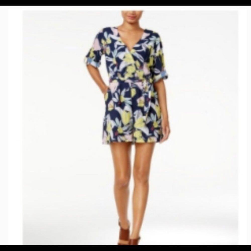 NWT MAISON JULES‎ BLUE FLORAL ROMPER SIZE S